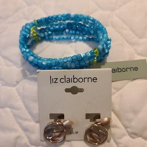 Liz Claiborne clip earrings and bracelet